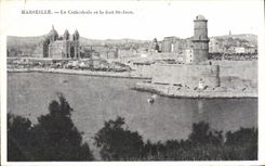 CPA Marseille La Cathedrale et le Fort St Jean 