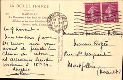 CPA Marseille Le Monument aux Heros de l'Armee