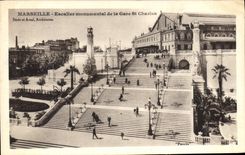 CPA Marseille Escalier Monumental de la Gare St Charles 