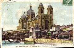 CPA Marseille Le Quai de la Joliette et la Cathedrale 