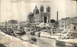 CPA Marseille Canal Saint Jean et la Cathedrale 
