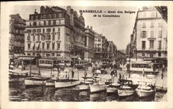 CPA Marseille Quai des Belges et la Canebiere 