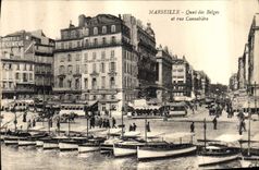 CPA Marseille Quai des Belges et rue Canebiege 
