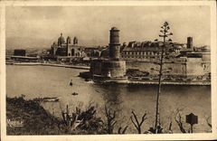 CPA Marseille La Cathedrale et le Fort Saint Jean 