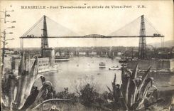 CPA Marseille Pont Transbordeur et entree du Vieux Port 