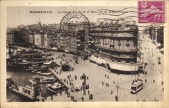 CPA Marseille Le Quai du Port et Rue de la Republique 