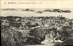 CPA Marseille Vue Panoramique et les Iles 
