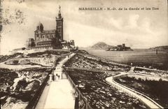CPA Marseille Notre Dame de la Garde et les Iles 
