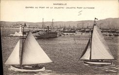 CPA Marseille Entree du Port de la Joliette Bateaux