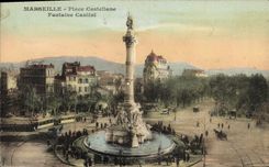 CPA Marseille Place Castellane Fontaine Cantini 