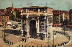 CPA Marseille Place Jules Guesde et Arc de Triomphe 