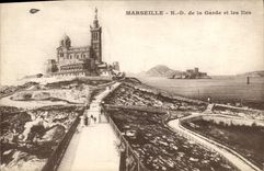 CPA Marseille Notre Dame de la Garde et les Iles 
