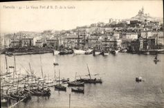 CPA Marseille Le Vieux Port et Notre Dame de la Garde 