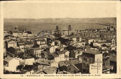CPA Marseille Panorama sur le Port vu de Notre Dame de la Garde 