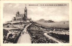 CPA Marseille Notre Dame de la Garde et le Chateau d'If 