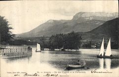 CPA Annecy Ile des Cygnes et le Parmelain 