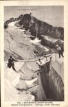 CPA Chamonix Mont Blanc Glacier d'Argentiere Passage d'Une Crevasse Alpinisme