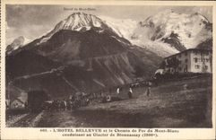 CPA Massif du Mont Blane L'Hotel Bellevue et le Chemin de Fer du Mont Blanc Conduisant au Glacier de