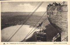 CPA Telepherique de Veyrier du Lac d'Annecy Cabine et Quai d'Arrivee 