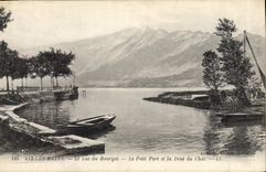 CPA Aix les Bains Le Lac du Bourget Le Petit Port et la Dent du Chat 