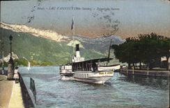 CPA Lac d'Annecy Haute Savoie Depart du Bateau 