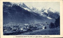 CPA Chamonix Mont Blanc et le Mont Blanc 