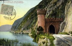 CPA Aix les Bains Le tunel du chemin de fer au bord du lac de Bourget 