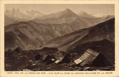 CPA Col de la Croix de Fer Vue sur la cime du Grand Sauvage et la Meige 