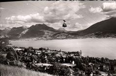CPA Annecy Veyrier Vue generale et Teleferique 