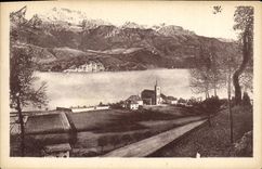 CPA Lac d'Annecy Eglise de Sevrier et la Tournette 
