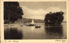 CPA Annecy L'Ile des Cygnes 