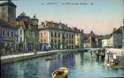 CPA Annecy Le Thion et quai Perriere 