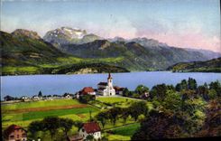 CPA Annecy L'Eglise et le Sevrier la Tournette 