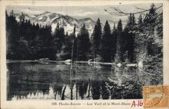 CPA Haute Savoie Lac Vert et le Mont Blanc 