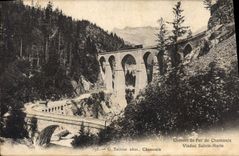 CPA G. Tairraz Chamonix Chemin de fer de Chamonix Viaduc Sainte Marie 