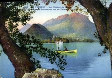 CPA Lac d'Annecy Le Chateau de Duingt et les Montagnes d'Entrevernes vus de Talloires 