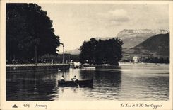 CPA Annecy Le Lac et l'Ile des Cygnes 