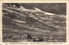 CPA Chamonix Mont Blanc Glacier d'Argentiere au pied de l'Aiguille Verte 