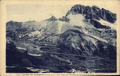 CPA Le Col du Lautaret Les Lacets du Galibier et le Grand Galibier 