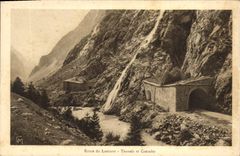 CPA Route du Lautaret Tunnels et Cascades 