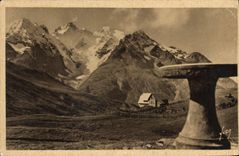 CPA Col du Lautaret La Table d'Orientation le Jardin et le Musee alpin Glacier de l'Homme Massif de 