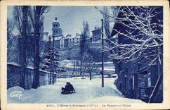 CPA L'Hiver a Briancon Les Remparts et l'Eglise 