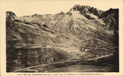 CPA Col du Lautaret Les lacets du Galibier et le Grand Galibier 