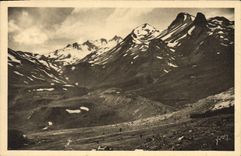 CPA Les Alpes Vue generale des Sommets du Galibier 
