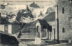 CPA Dauphine L'Eglise des Terrasses et la Meije 