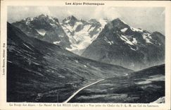 CPA La Route des Alpes Le Massif de la Meije Vue prise du Chalet du PLM au Col du Lautaret 