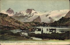 CPA Le Dauphine La Grave Le Lac Lerie et le Massif de la Meije 