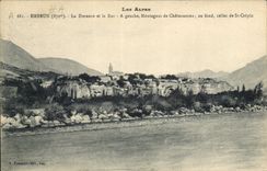 CPA Embrun La Durance et le Roc A gauche Montagnes de Chateauroux au fond celles de St Crepin