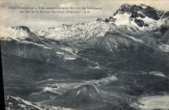 CPA Dauphine Vue panoramique du Col du Lautaret Le Col et le Grand Galibier 
