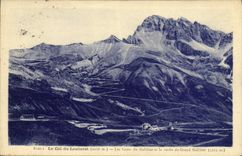 CPA Le Col du Lautaret Les lacets du Galibier et la roche du Grand Galibier 